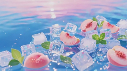 夏日冰爽水蜜桃