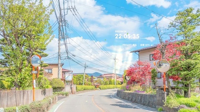 4k 治愈唯美蓝天白云街道