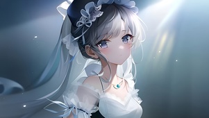 4k可爱新娘女孩