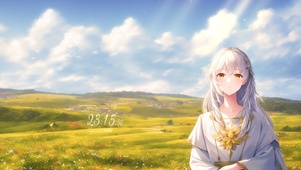 唯美草原上的少女