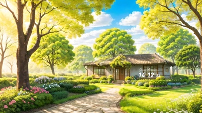 绿色园林小屋