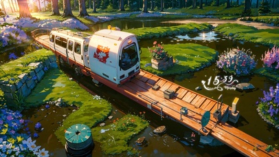 4K唯美治愈森林列车