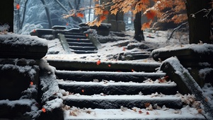 雪花与落叶
