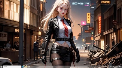 4k金发废墟城市黑丝纯欲美少女