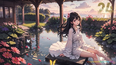 4K 窗前的落日流云