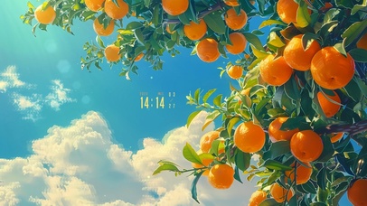 清新治愈橘子树