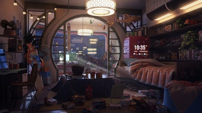 4K唯美治愈凌乱的卧室（晚）