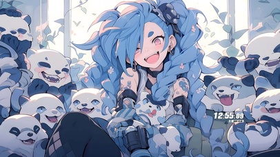 可爱女孩和宠物