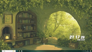 护眼树洞书屋桌面主题