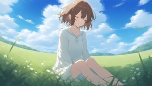 春季草原少女