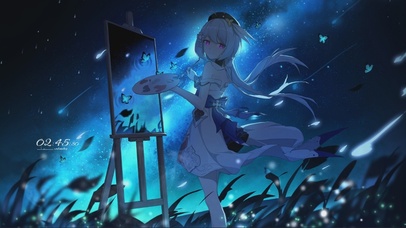 星空绘画少女