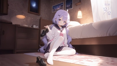 唯美房间夜晚少女