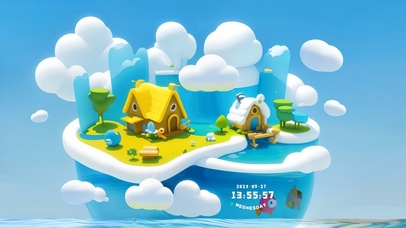 海上飘盆里的小屋