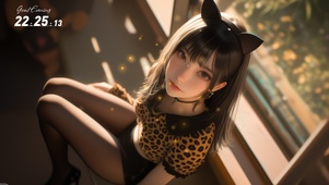 朱颜翠髻，霞光映照羞花闭