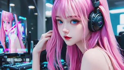 粉发美女系列（二）