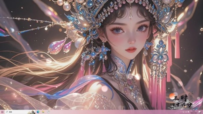 国粹京剧装扮的花旦美女