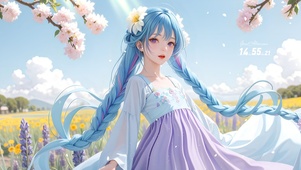 动漫长辫子女孩