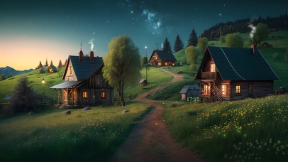 唯美治愈荧光森林