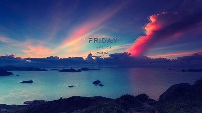 唯美晚霞天空海岸