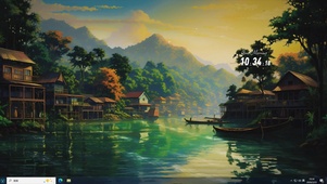 清江暮渡-桌面主题