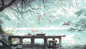 梅花树下煮茶