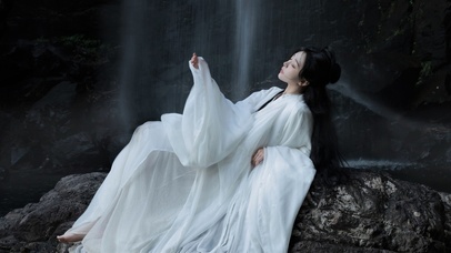 4k 美女 白色古装 古风 