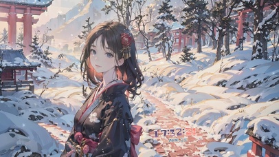 雪中小道少女