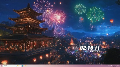 城楼灯笼万象桌面主题