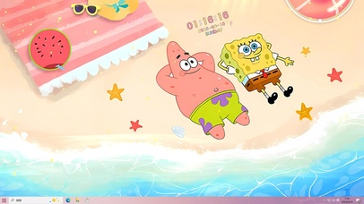  海绵宝宝海边度假