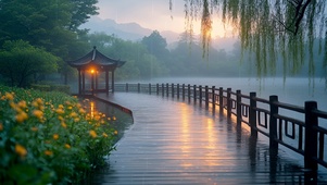 烟雨亭榭