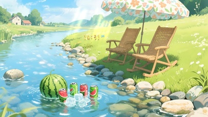 清凉夏日冰镇西瓜