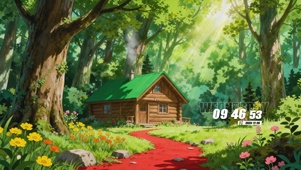 唯美治愈树木房屋绿景