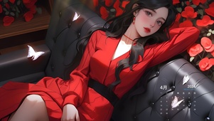 红裙美女