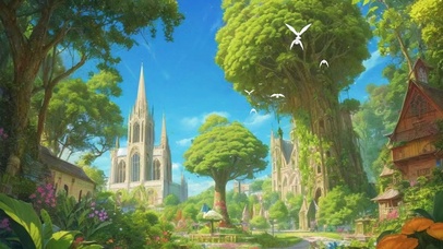 森林中的巨树小镇