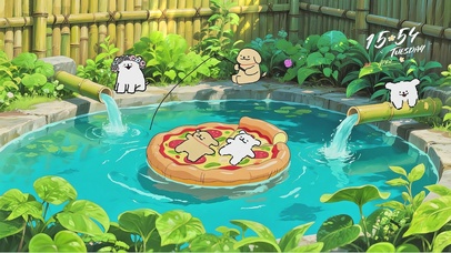 线条小狗的清爽夏日