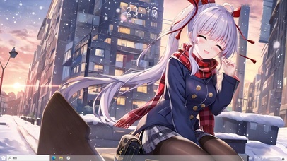 4k二次元原神神里绫华冬装围巾