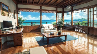 唯美治愈动漫阳光房间