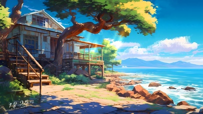 治愈海滩小屋