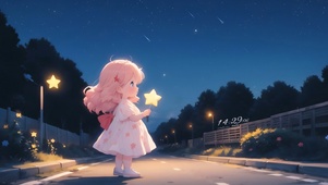 夜晚许愿的女孩