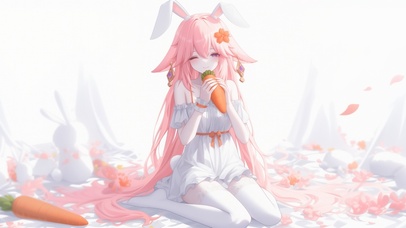 雪墨壁纸丨八重神子丨兔耳少女丨