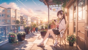 午后阳台女孩