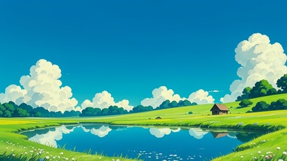 蓝天白云 水月镜花