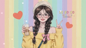 手绘可爱女孩