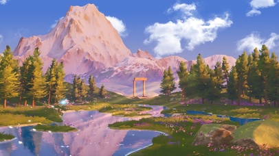 4K唯美治愈动漫森林河流