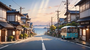小镇通往海边的路