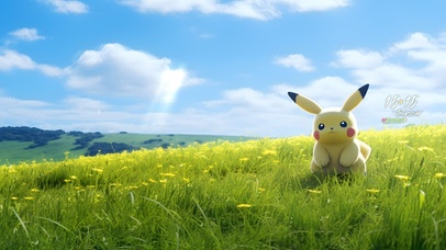 草地可爱皮卡丘