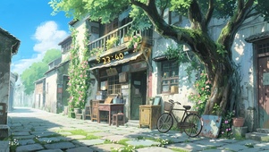 清新夏日街道