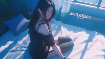一头乌黑的长发美女