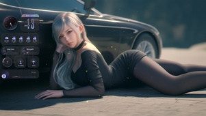 青丝如墨，垂至腰际