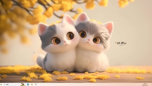 可爱一对猫咪